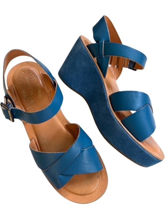 Kork-Ease Shoes - Kork-Ease Leather Wedge Sandals Blue Women’s Size 7 EUC